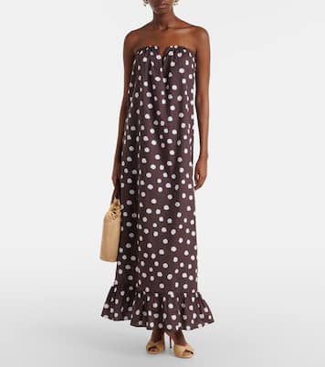 Polka-dot cotton-blend maxi dress | Adriana Degreas