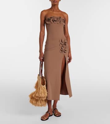 Tess floral-appliqué beach cover-up | Karla Colletto