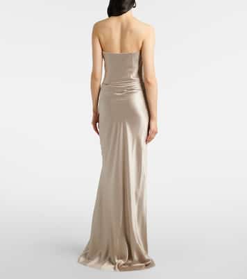 Bustier-Robe aus Seidensatin | The Sei