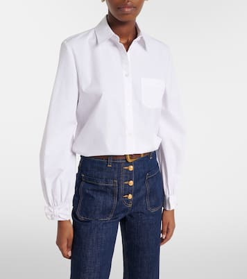 Bow-detail cotton poplin shirt | Valentino
