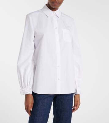 Bow-detail cotton poplin shirt | Valentino