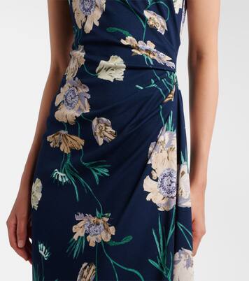 Draped floral jersey midi dress | Erdem