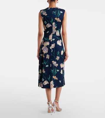 Draped floral jersey midi dress | Erdem