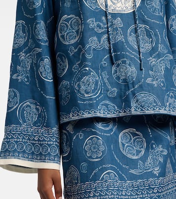 بلوزة من الكتان بطبعات Lucky | Alémais