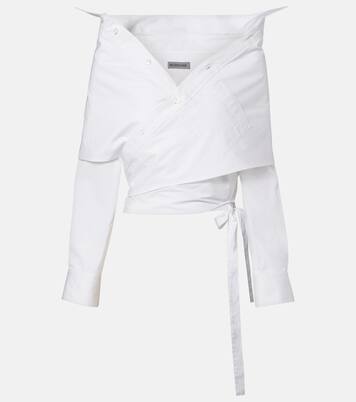 Off-shoulder cotton top | Balenciaga