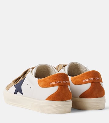 May suede-trimmed leather sneakers | Golden Goose Kids