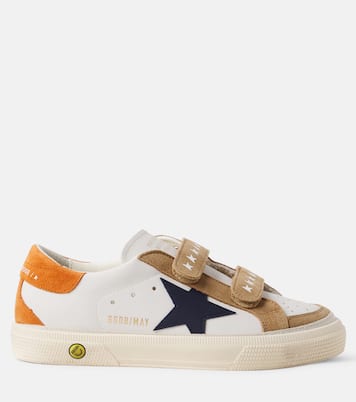 May suede-trimmed leather sneakers | Golden Goose Kids