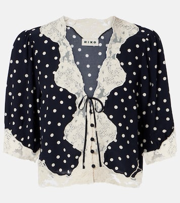 Ursula polka-dot crêpe de chine top | Rixo