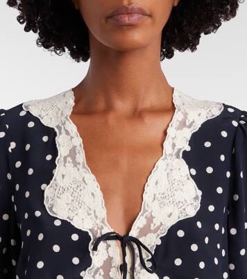 Ursula polka-dot crêpe de chine top | Rixo