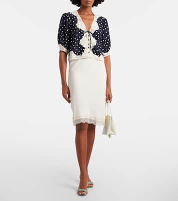 Ursula polka-dot crêpe de chine top | Rixo