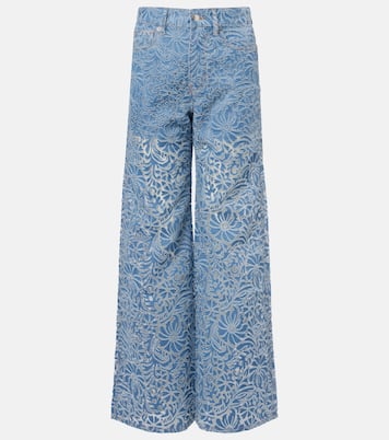 Taylor floral wide-leg jeans | Veronica Beard