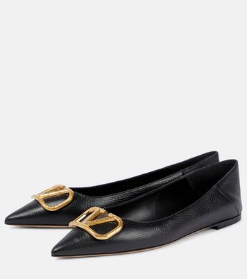 VLogo leather ballet flats | Valentino Garavani