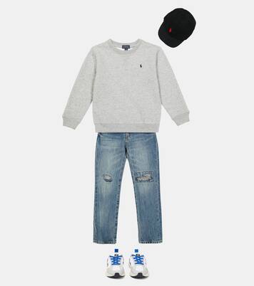 Logo cotton-blend jersey sweatshirt | Polo Ralph Lauren Kids