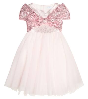 Robe en brocart et tulle à sequins | Monnalisa