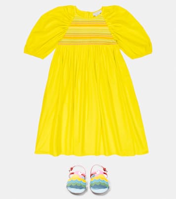 Shirred cotton dress | Stella McCartney Kids