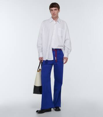 Mid-rise straight cotton-blend pants | Marni