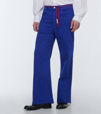 Mid-rise straight cotton-blend pants | Marni