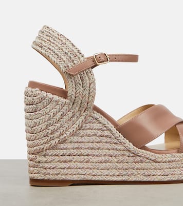 Dellena 100 leather wedge sandals | Jimmy Choo