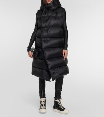Abrigo con capucha y paneles de plumas | Rick Owens