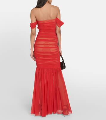 Off-Shoulder-Robe Walter aus Mesh | Norma Kamali