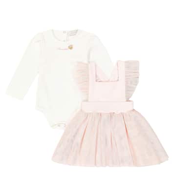 Bébé – Ensemble robe et body en coton et tulle | Monnalisa