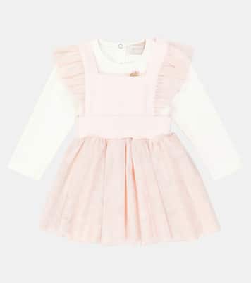 Bébé – Ensemble robe et body en coton et tulle | Monnalisa