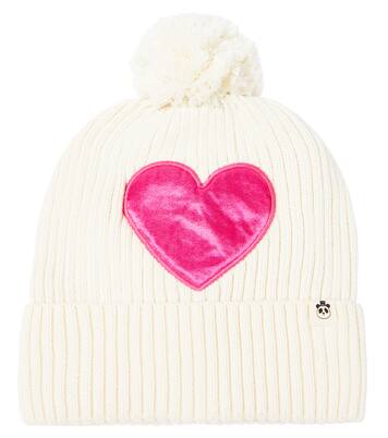 Embroidered rib-knit cotton beanie | Mini Rodini