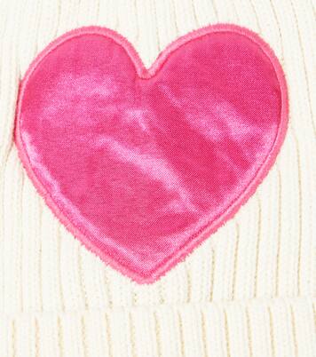 Embroidered rib-knit cotton beanie | Mini Rodini