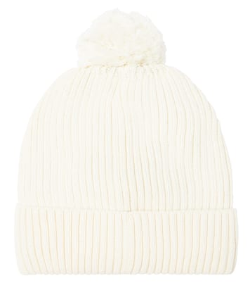 Embroidered rib-knit cotton beanie | Mini Rodini