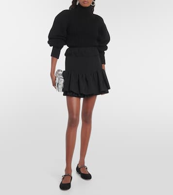 Crystal Mary Ribbon suede ballet flats | Gianvito Rossi