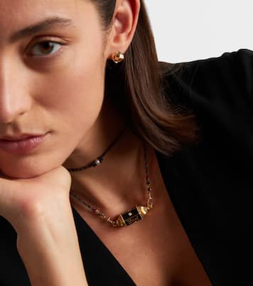 Knock on Wood 18kt gold locket necklace with diamonds | Marie Lichtenberg