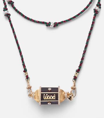 Knock on Wood 18kt gold locket necklace with diamonds | Marie Lichtenberg