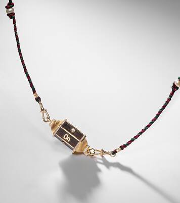 Knock on Wood 18kt gold locket necklace with diamonds | Marie Lichtenberg