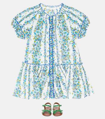 Andrea striped floral cotton dress | Poupette St Barth Kids
