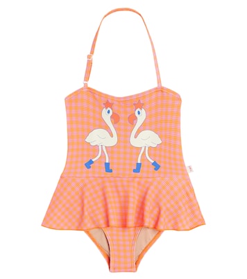 Flamingos checked swimsuit | Tinycottons