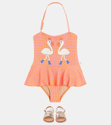 Flamingos checked swimsuit | Tinycottons