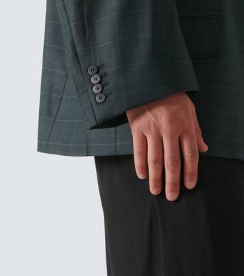 Kastenförmiger karierter Blazer aus Wolle | Balenciaga