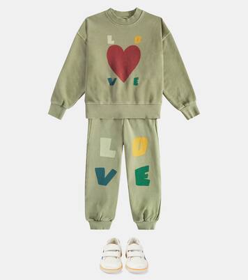 Printed cotton jersey sweatpants | Jellymallow