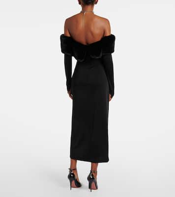 Yazi faux fur-trimmed silk-blend gown | The New Arrivals Ilkyaz Ozel