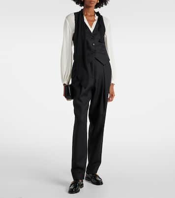 Modern Sophistication pinstripe wool vest | Dorothee Schumacher