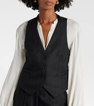 Modern Sophistication pinstripe wool vest | Dorothee Schumacher