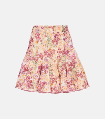 Minifalda Cerezo Florecer de lino floral | Agua by Agua Bendita