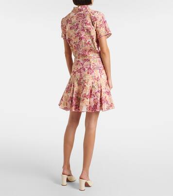 Minifalda Cerezo Florecer de lino floral | Agua by Agua Bendita