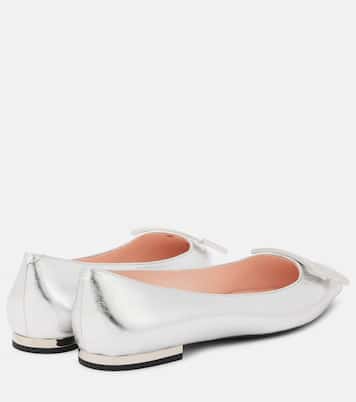 Metallic leather ballet flats | Roger Vivier