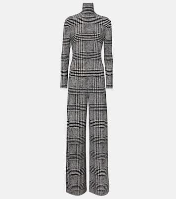 Turtleneck plaid jumpsuit | Norma Kamali