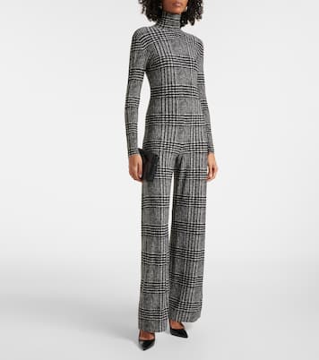 Turtleneck plaid jumpsuit | Norma Kamali