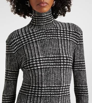 Turtleneck plaid jumpsuit | Norma Kamali