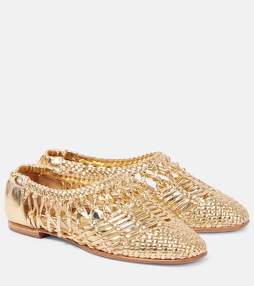 Eden metallic leather ballet flats | Simkhai