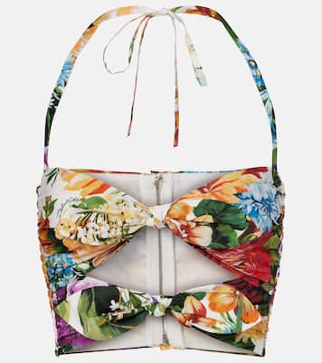 Crop top de algodón floral | Dolce&Gabbana
