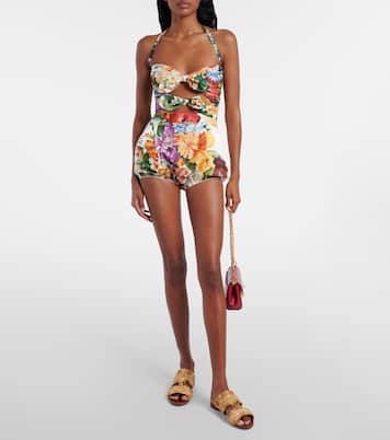 Crop top de algodón floral | Dolce&Gabbana